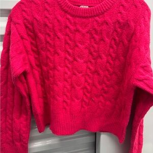 A New Day Women's Size M Pink Cable Knit Sweater